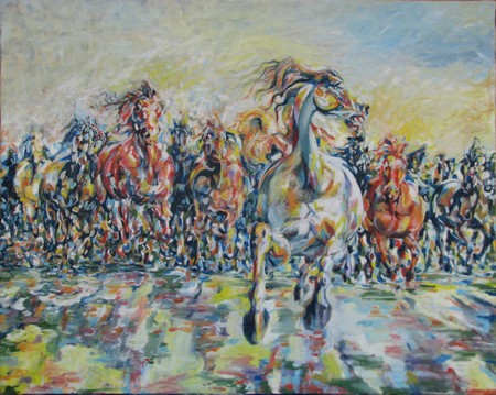 Gallopping horses 100x80 cm